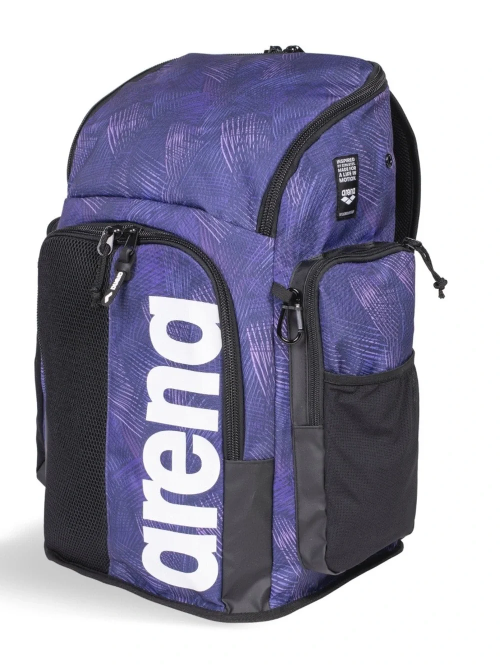 Arena Spiky III Allover 45L Backpack Swimming Bag Sport Team Energy Plum